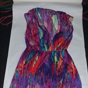 Charlie Jade Purple Red Strapless Sundress